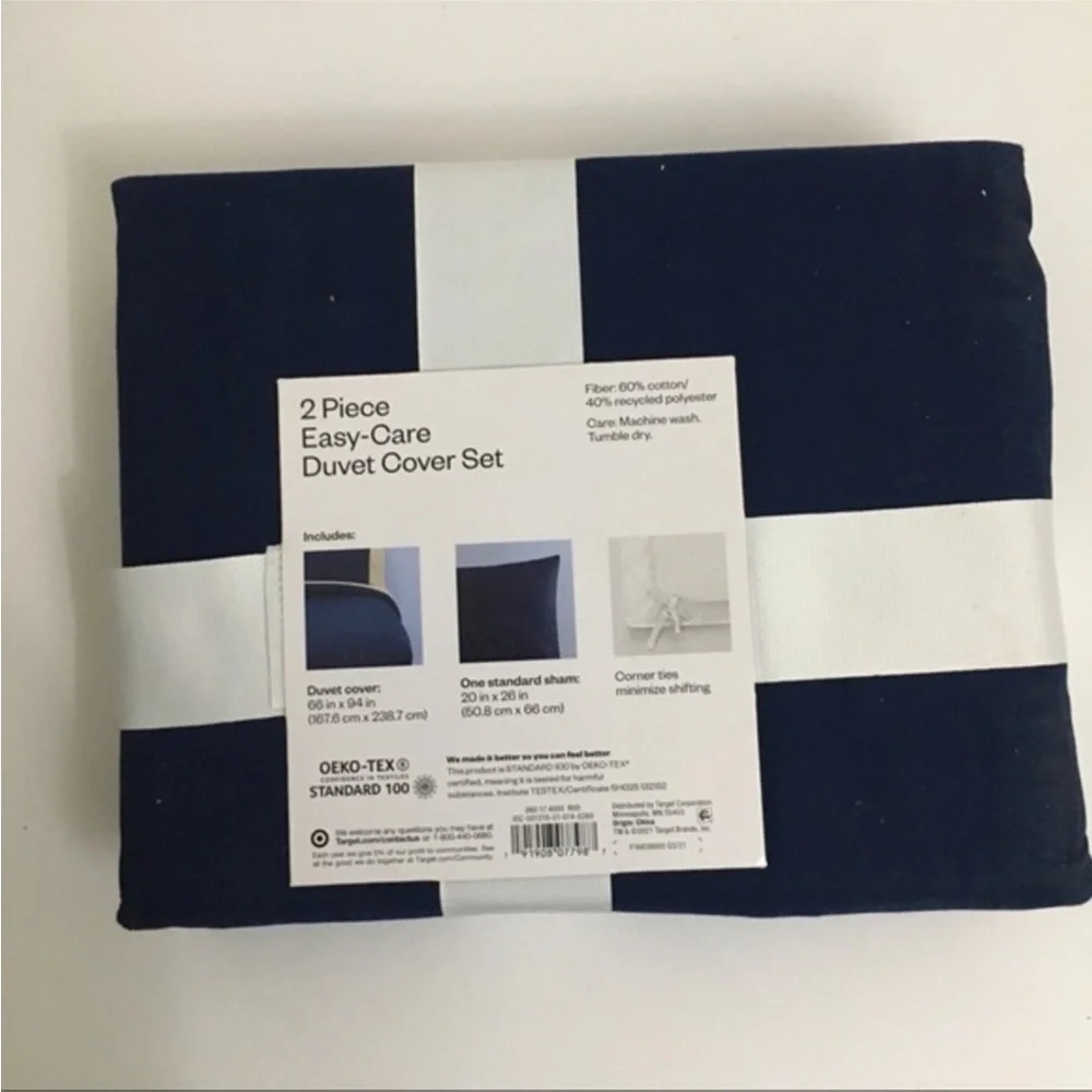 Room Essentials Bedding | Room Essentials Navy Blue 2 Piece Duvet Cover Set.Twin